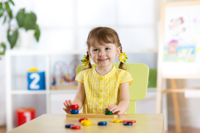 Child learning and playing